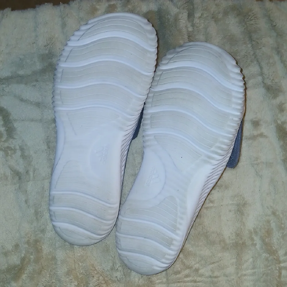 Gray and White Slide Sandals